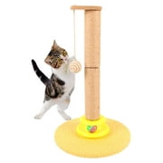 ZALALOVA Cat Post, 19.3 inch Tall Cat Scratching Post  for Indoor Cats, Cat Scratcher Post with Dangling Ball and Bell Ball