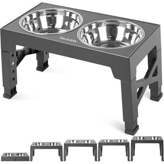 SCENEREAL Adjustable Raised Pet Bowls with 2 Bowls for Dogs - Stainless  Steel Elevated Pet Feeder, Dog Water Dishes Station Food Bowls Stand for