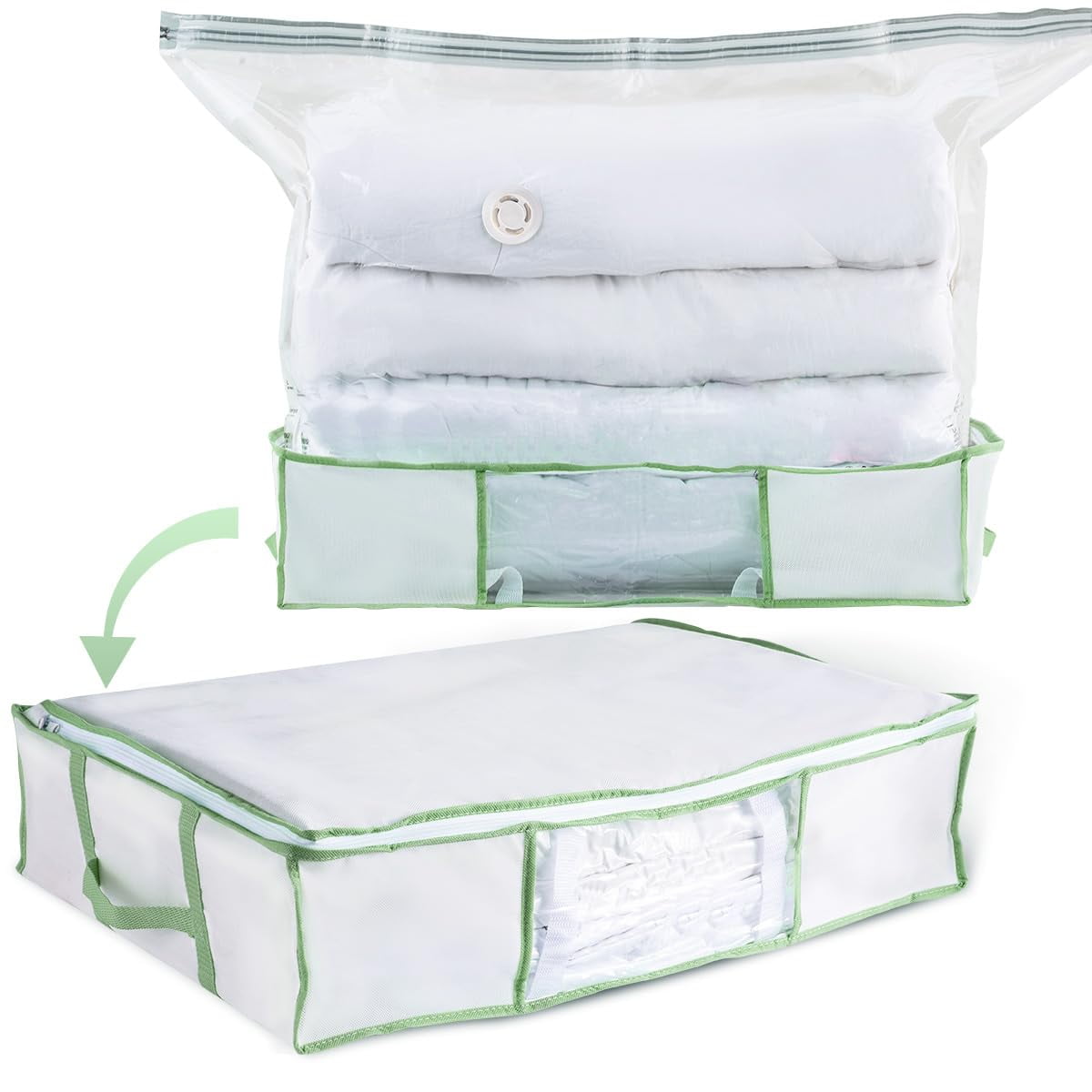 ZALFLEX Vacuum Storage Bags, Premium Totes with Cubic Vacuum