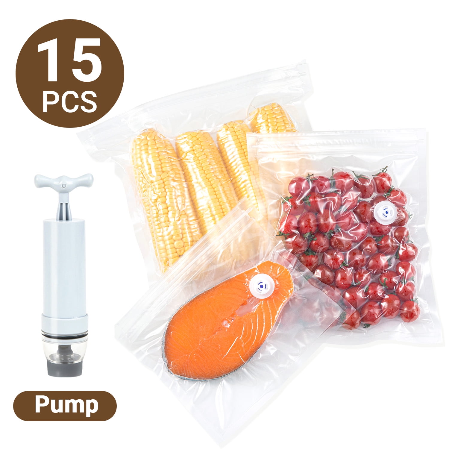 ZALFLEX 15 Pack Sous Vide Bags, Reusable Vacuum Food Storage Bags with