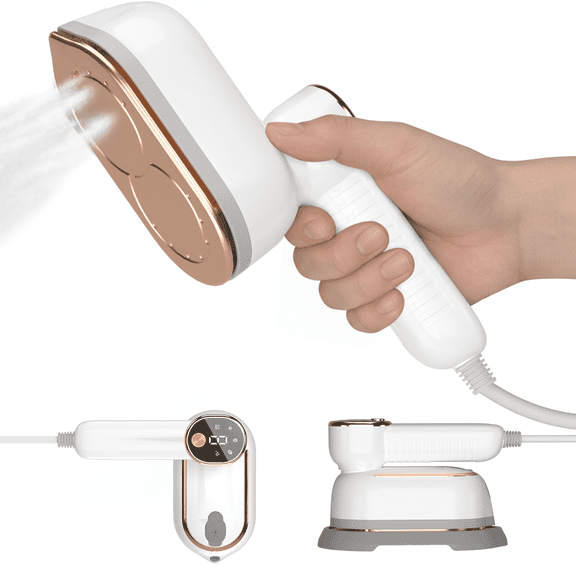 ZALFLEX Portable Travel Steamer, 1400W Handheld Fabric Steamer for Clothes, 3 Modes with LCD Display, 15S Fast Heat-Up Garment Steamers for Home & Travel, White