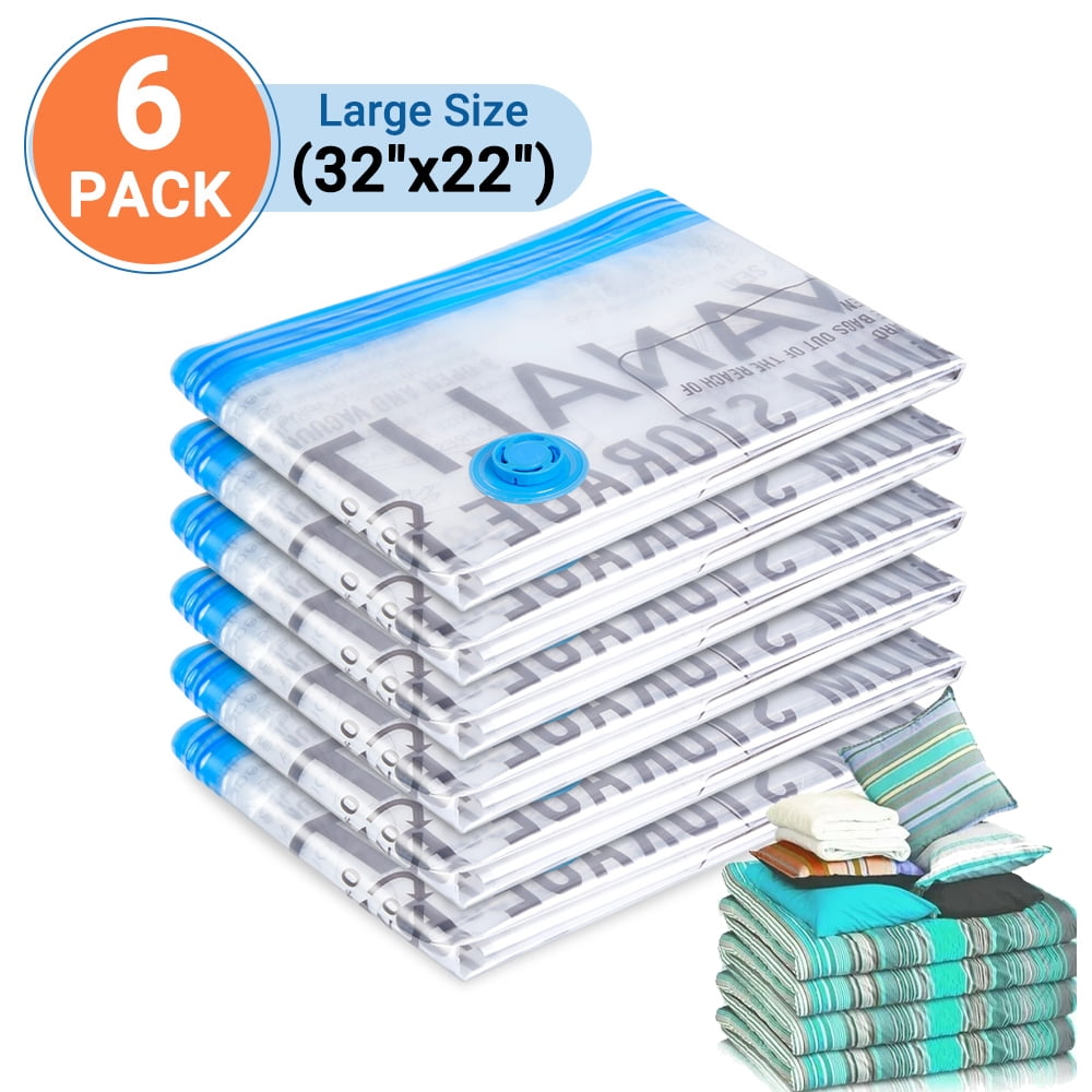 ZALFLEX Vacuum Storage Bags, 6 Pack Large Vacuum Sealer Bags, Space
