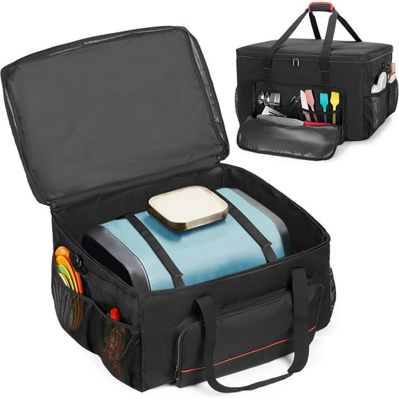 ZALIX Grill Carry Bag Compatible with Ninja Woodfire Pro XL Outdoor Grill & Smoker, Grill Cover with Multi Pockets for Grill Accessories Storage, Bag Only