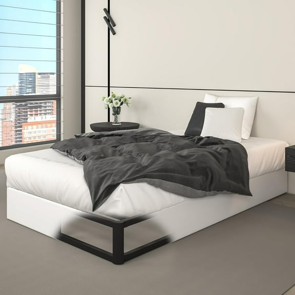 Twin Box Spring Bed Base 9 Inch High, 1500 LBS Heavy Duty Metal Mattress Foundation with Fabric Cover, Easy Assembly, Quiet Noise Free, Non Slip