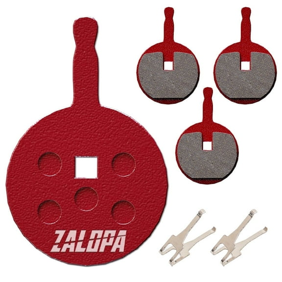 ZALOPA 2 Pairs Resin Organic BB5 Bicycle Disc Brake Pads Compatible Merida Giant Avid Mechanical and Promax DSK-710 FLJ Akiho DD Evolution UBGO MTB Bikes Red Brass Copper Metal Semi Metallic S15