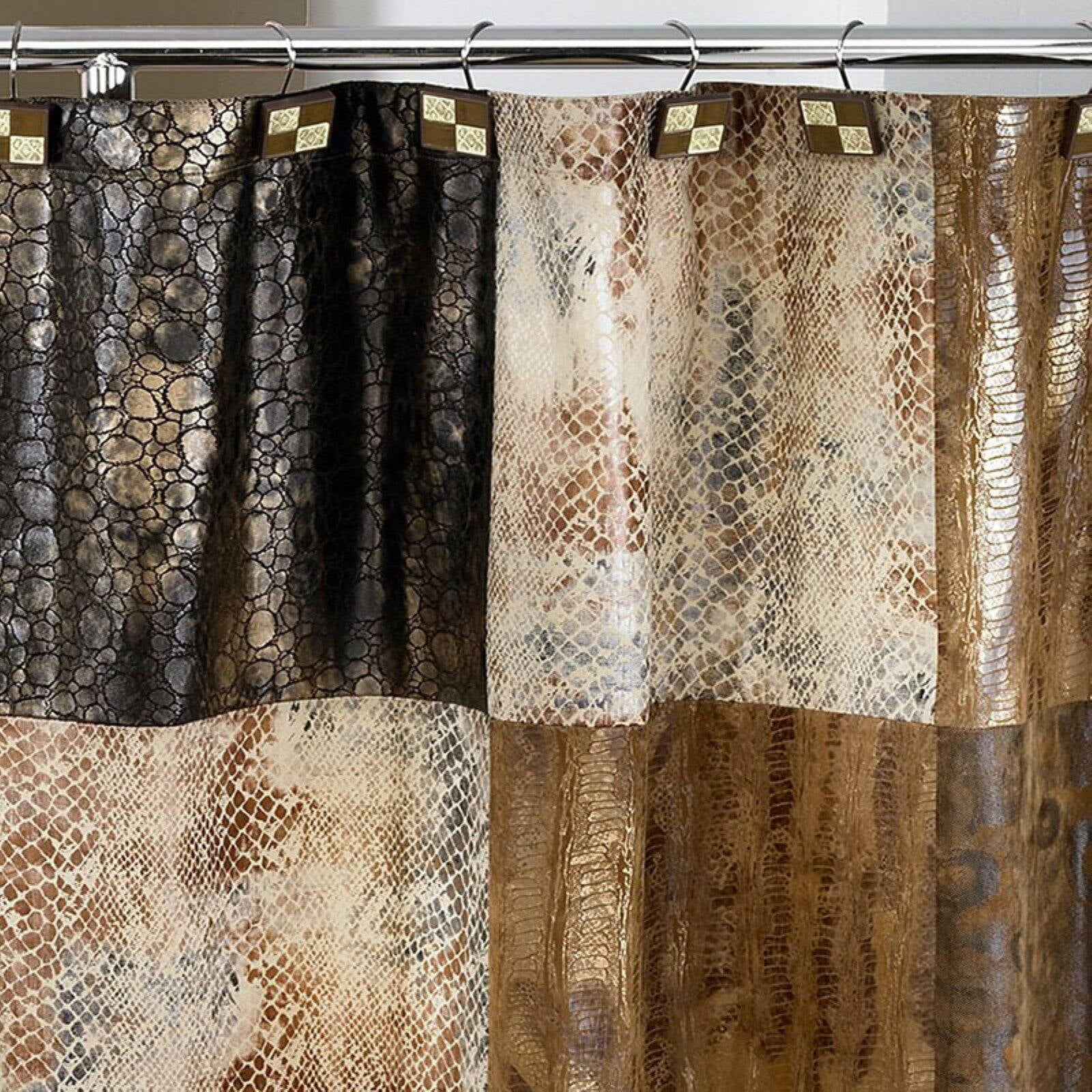 Exotic Multi Animal Skin Fabric Shower Curtain