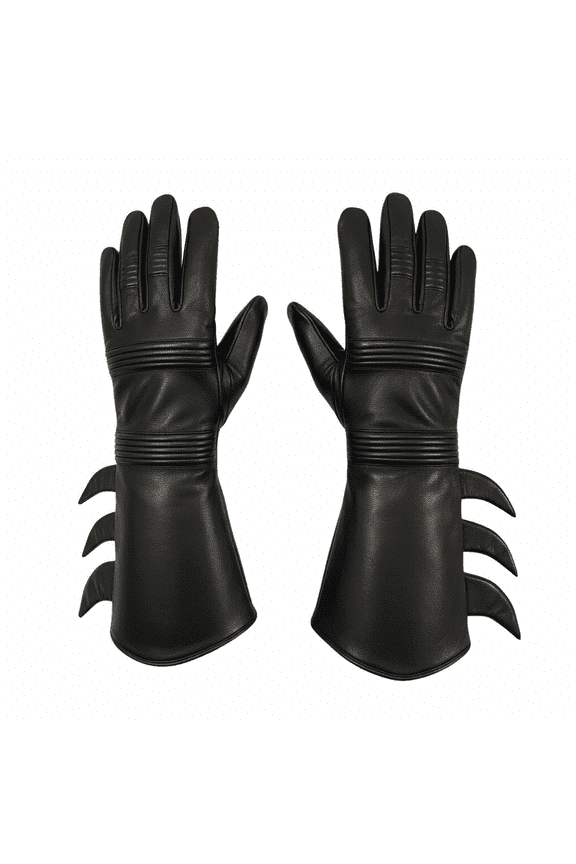Superhero-Style Leather Gloves – Comic-Inspired Dark Design, Soft Goat Leather ZAMGEAR
