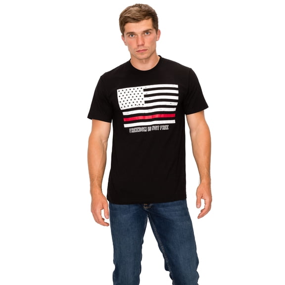 ZAMONG Men's Graphic T-Shirt with American Flag Screen