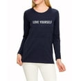 thumbnail image 1 of ZAMONG Women's Graphic T-Shirt Long Sleeve Crewneck Printed Love Yourself, 1 of 3
