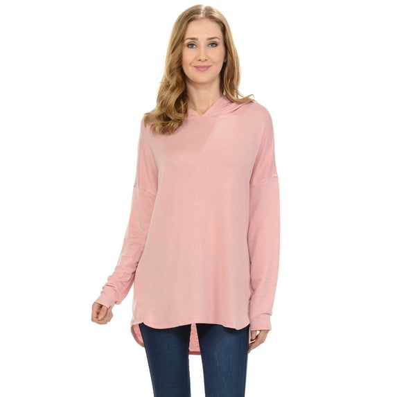 ZAMONG Women's Hoodie with Drop Shoulder,insert at sides,Stretched Lightweight French Terry