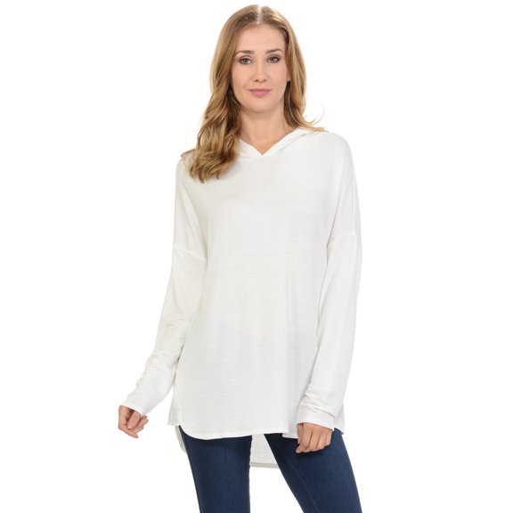 ZAMONG Women's Hoodie with Drop Shoulder,insert at sides,Stretched Lightweight French Terry