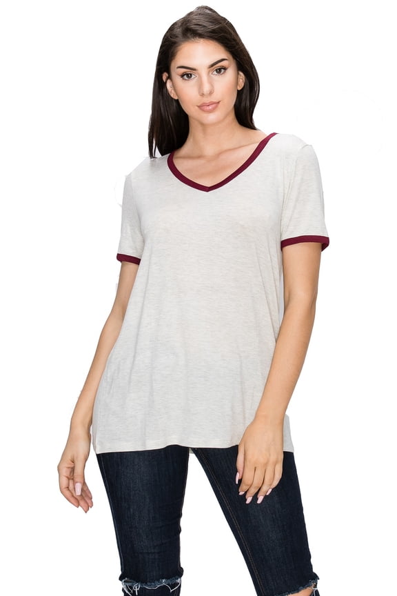 Women's Vneck Ringer T-Shirt