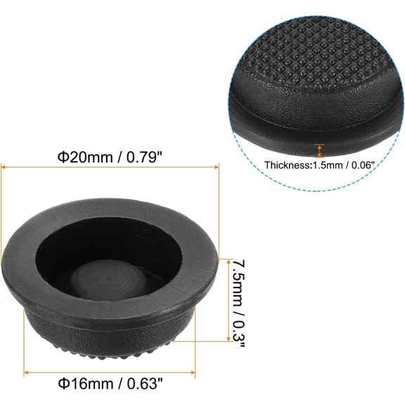 ZANHUA-0.63" LED Flashlight Switch Cap, 4 Pcs Silicone Soft Boot Cover for Push Button Switch Electric Torch Handheld Flashlights DIY Project, Black