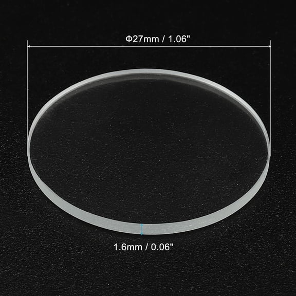 ZANHUA-1.06x0.06 Dia Flashlight Glass Lens, 2 Pcs Polished Edge Glass Lens for LED Light Source Lens Handheld Flashlight Replacement, Transparent