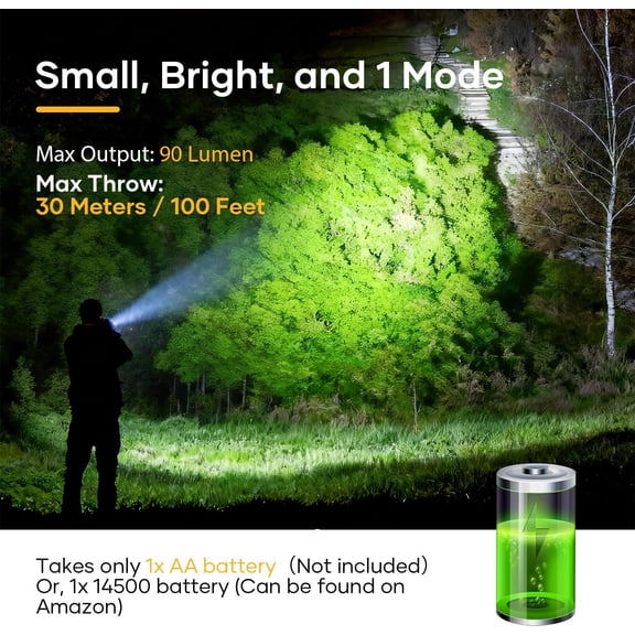 ZANHUA-1 Mode Mini Flashlight Aluminum, Small LED Tactical Flashlights Single-Mode Zoomable Water-Resistant, EDC Flash Light for Home, Camping, Emergency, AA Battery Powered Small Torch - 4PCS