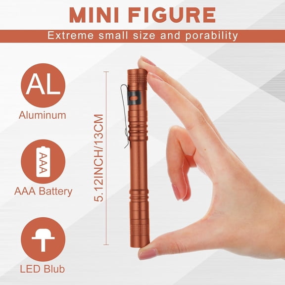 ZANHUA-10 Pcs Mini Flashlight Bulk LED Pen with Pocket Small Flashlight with Clip for Outdoor Father's Day Gift for Men(5.12 Inch,Bright Color)