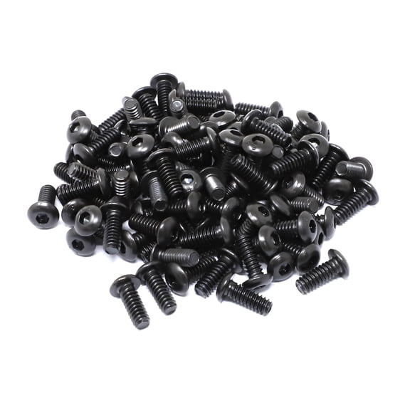 ZANHUA-100 Pcs #10-24 x 1/2" Alloy Steel 10.9 Grade Hex Socket Button Head Cap Screws Bolts Kit, Black Oxide Finish