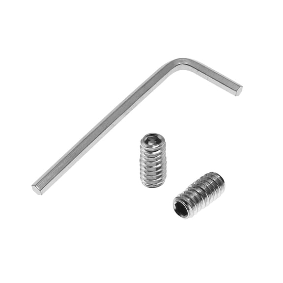 ZANHUA-10pcs 304 Stainless Steel Allen Head Hex Hexagon Socket Flat Point Set Screw End Grub Headless Bolt 1/4-20 x 1/2" with Hex Drive Wrench