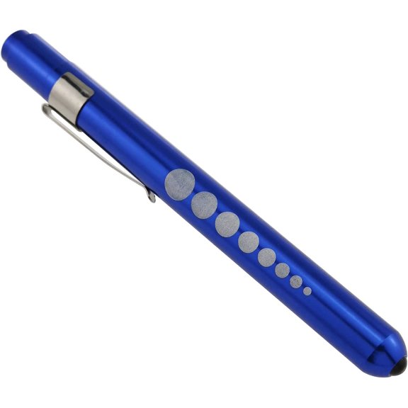 ZANHUA-1Pcs Medical Pen Light, Reusable LED Medical Inspection Penlight Flashlight with Pupil Gauge and Ruler for Nurses and Doctors, White Light, Blue