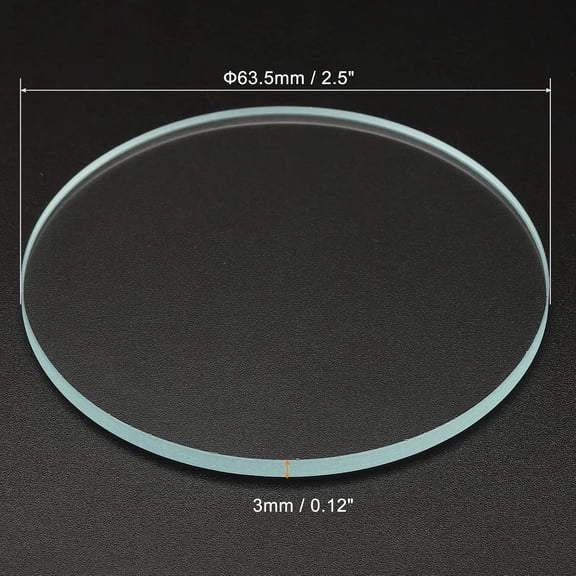 ZANHUA-2.5"x0.12" Dia Flashlight Glass Lens, 2 Pcs Polished Edge Glass Lens for LED Light Source Lens Handheld Flashlight Replacement, Transparent