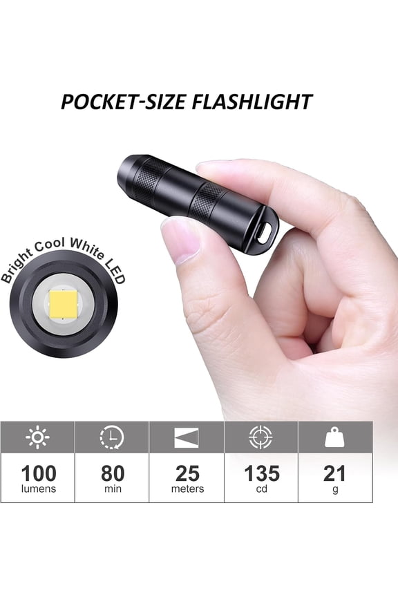 -2 Pack EDC Keychain Flashlight, Rechargeable Mini Flashlights Hight Lumens Keyring Lights with Magnetic Base, Compact and Portable Micro LED Light for Key Chain Emergencies and Everyday Carry