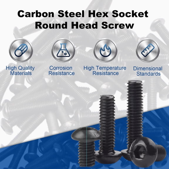 ZANHUA-20Pcs M6 x 12mm Button Head Socket Cap Bolts Screws, Alloy Steel 10.9 Grade, Allen Socket Drive, Black Oxide Finish, Fully Machine Thread