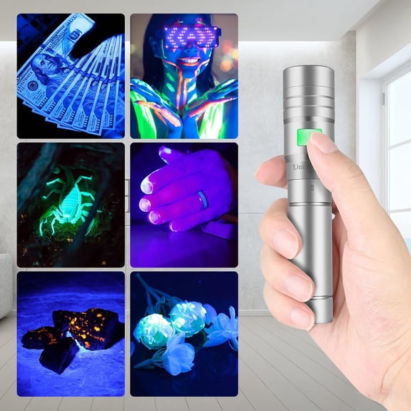 ZANHUA-2102 365nm UV Black Light, Mini 365nm Light USB-C 10W Powerful UV LED Pocket Flashlight, Detector for Pet Urine, Fluorescent Agents, Paper Currency, Antique Jade