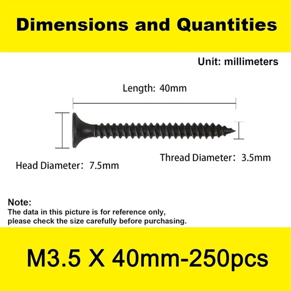 ZANHUA-250 pcs Outdoor Wood Screws, Phillips Flat Head Long Screws, Self-Tapping Countersunk Screws, Quick Self-Tapping Deck Screw for Various Woodworking Repairs and DIY Projects #6 x 1-5/8''(40 mm