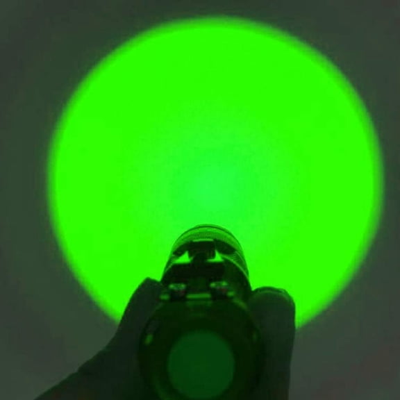 ZANHUA-3 Pack Green LED Flashlight,Zoomable Green Light Flashlight with Clip, 3 Light Modes Green Flashlight for Hunting,Night Vision