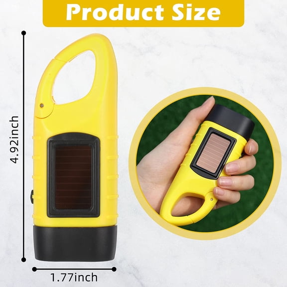 ZANHUA-3 Packs Hand Crank Solar Powered Flashlight Emergency Rechargeable LED Flashlight Survival Gear Self Powered Charging Torch Manual Dynamo for Fishing Hiking Backpack Camping Home Safety