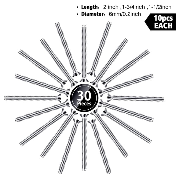 ZANHUA-30 Pieces Extra Long Outlet Screws Machine Long Electrical Outlet Screws Device Mounting Electrical Extender for Fix Wonky (Mixed Sizes)