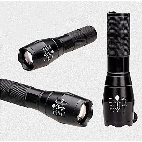 ZANHUA-3000 High Lumens Tactical Flashlights, Military Grade 5 Modes Super Bright LED Flashlight Focus Torch Lamp Adjustable for Camping Hiking Emergency