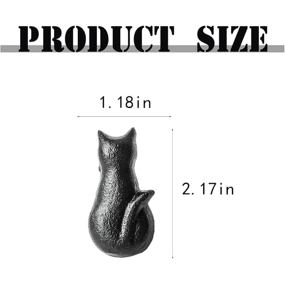 ZANHUA-4 Pack Cat Shaped Drawer Pulls - Black Cast Iron Knobs for Dresser Drawer Cupboard Cabinet