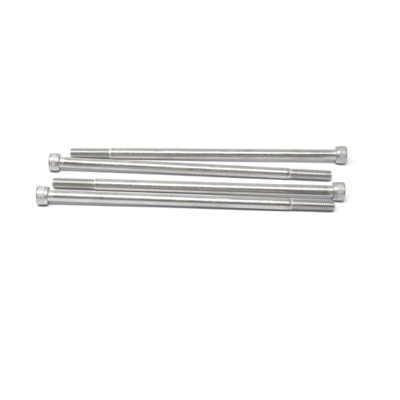 ZANHUA-4 Pcs M8 x 195mm Partially Threaded Thread Pitch 1.25 mm Stainless Steel 304 Hex Socket Head Cap Screws Bolts Kit