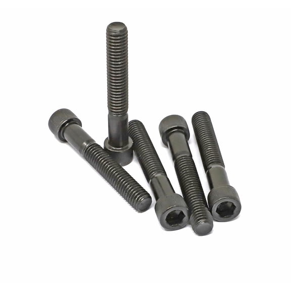 ZANHUA-5 Pcs 3/8-16 x 2-1/2" Partially Threaded Alloy Steel 12.9 Grade Hex Socket Head Cap Screws Bolts Kit, Black Oxide Finish