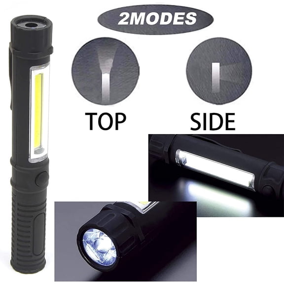ZANHUA-COB LED Work Flashlight with Magnetic Base and Clip Multi-Function Pocket Pen Light Inspection Work Light, 4 PCS
