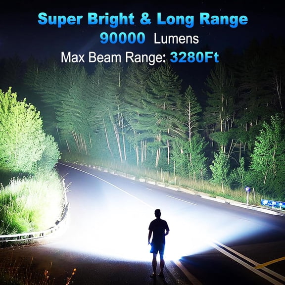 ZANHUA-Flashlights 90,000 High Lumen - 2 Pack, Ultra Bright Rechargeable Flashlight with 7 Light Modes, LED Flash Light with High Power Battery, IPX7 Waterproof for Home Camping