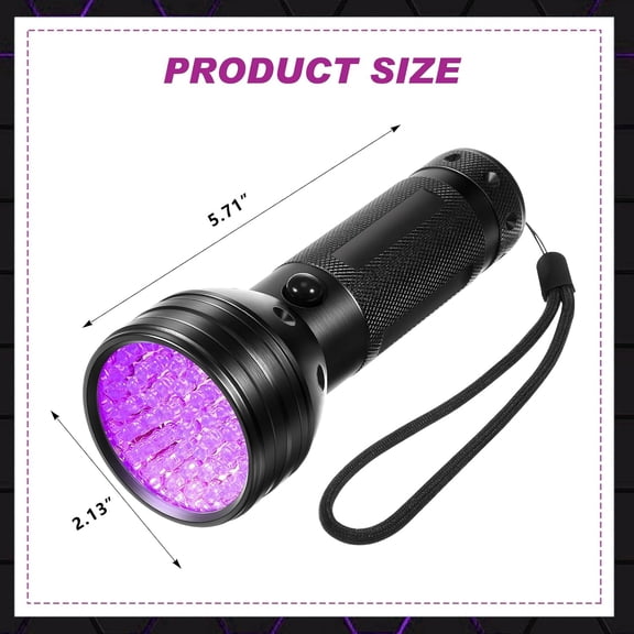 ZANHUA-Ghost Hunting UV Flashlight, Ghost Hunting Equipment, 51 LED Light Handheld Black Light for Investigation Paranormal Equipment for Home Office Outdoor Inspections Gifts