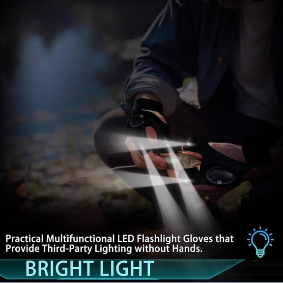 ZANHUA-LED Flashlight Gloves - Hands-Free Lights for Fishing, Camping, Repairing - Unique Men's Gifts for Christmas, Birthdays & Stocking Stuffers