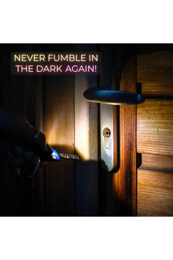 -LED Light Key Attachment, Light Up Keychain Flashlight with Key Organizer for Easy Outdoor Lock, Doorway and Porch Lighting (Mini)