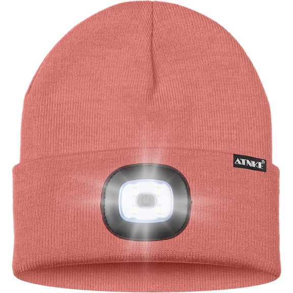 ZANHUA-LED Lighted Beanie Hat,USB Rechargeable 4 LED Running Headlamp Bright Cap with The Light Gifts for Men and Women