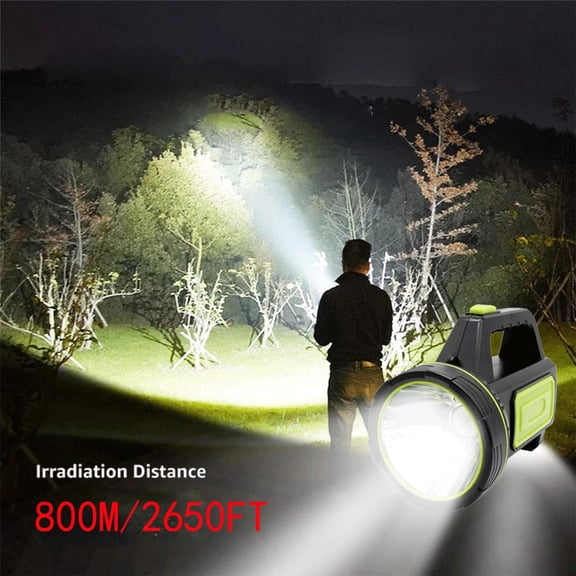 ZANHUA-LED Searchlights Handheld Lantern, 13000LM 2 Modes USB Rechargeable LED Flashlights, High Power Outdoors Camping Hunting Lamp, Portable Spotlight Work Light for Indoor Outdoor Emergency