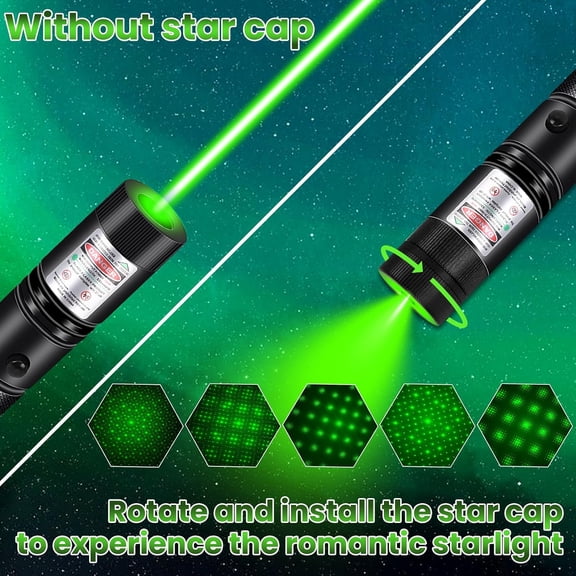 ZANHUA-Long Range Laser Pointer, Rechargeable Flashlight with Green Laser Pointer for Night Astronomy Outdoor Camping Hunting