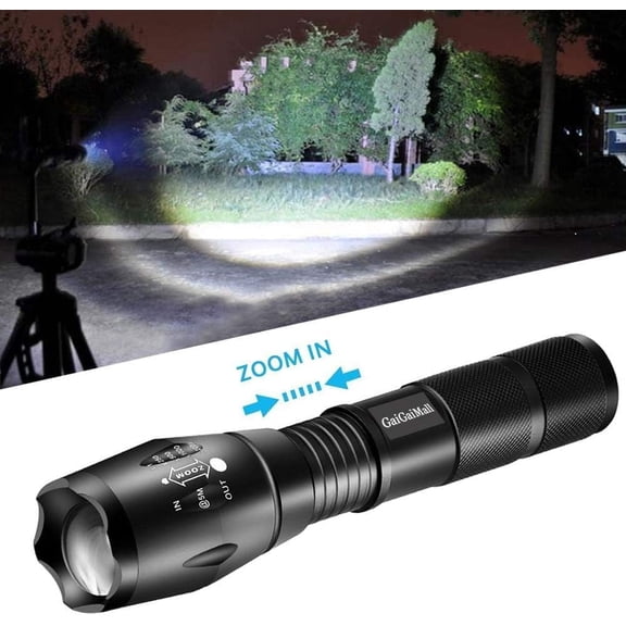 ZANHUA-Military Grade High Lumen Flashlight Tactical LED Torch Flash Light Zoomable with 5 Light Modes2-Pack