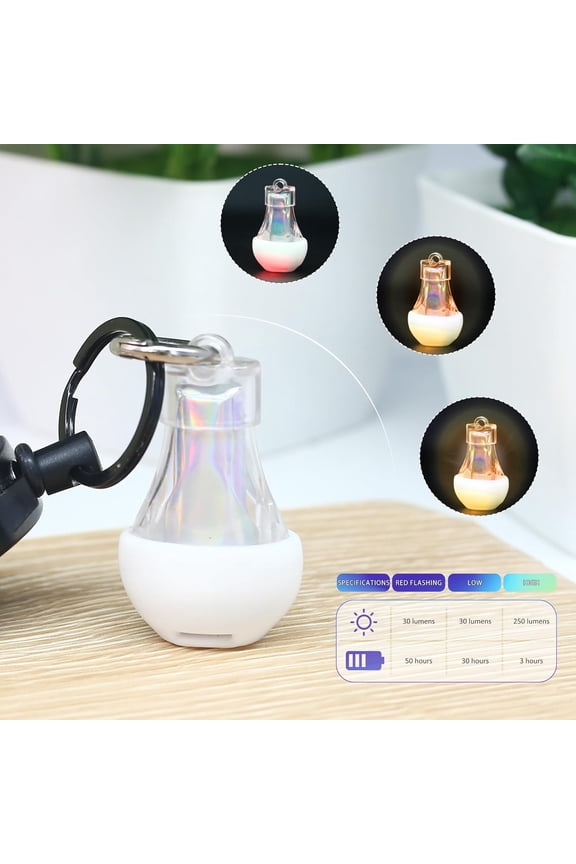 -Mini Lantern LED Flashlight, Small Keychain Flashlight Rechargeable USB, Waterproof Pocket Purse Light with Magnetic for Camping Nighttime, EDC Gear Tools Keychian Light (Warm White-2Pcs)