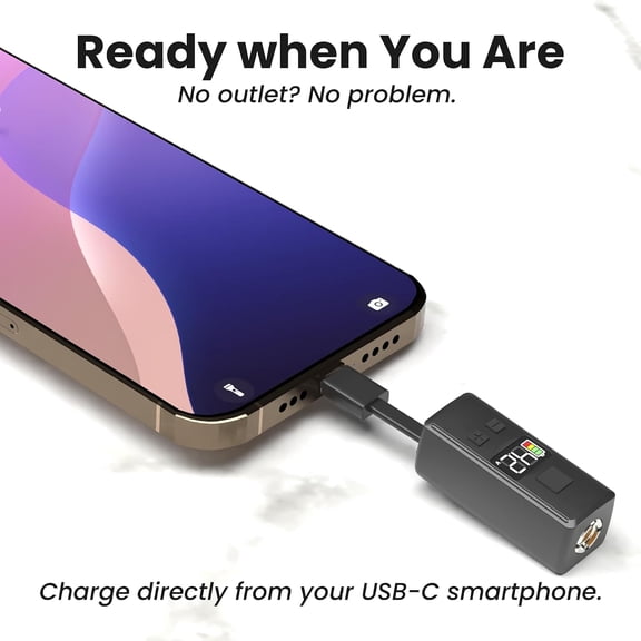 ZANHUA-Mini Rechargeable Flashlight, with Built-in USB C Battery Cable, Adjustable Voltage 1.5v-4.2v, LED Display, Removable Bulb Tip