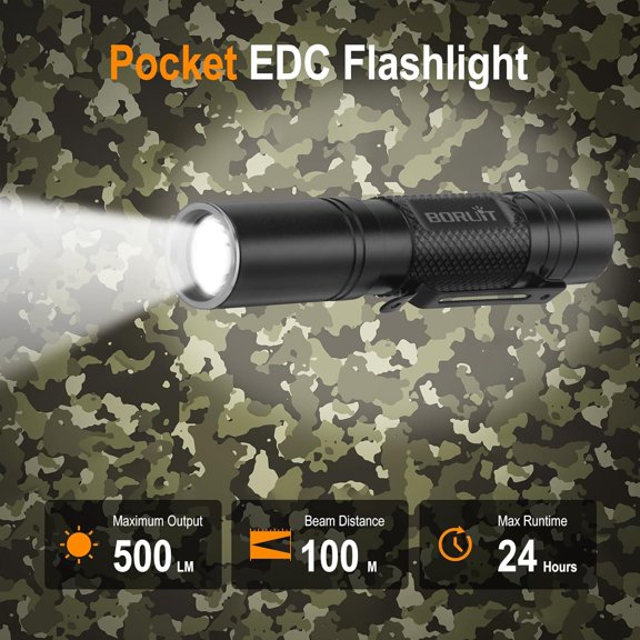 ZANHUA-RJ13 Rechargeable Tactical Flashlight Super Bright, 5 Modes Led EDC Flashlights with Clip, IP66 Waterproof for Camping Home Emergency Rescue Hunting Repair, Gifts for Men