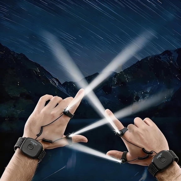 ZANHUA-Rechargeable Hands Free Fingertip Flashlight, Wrist Mounted Finger Work Light, Flexible Wearable Finger Lamp For Mechanic Repair, Night Fishing, Car Under Hood, Camping, Practical Gadget Gift