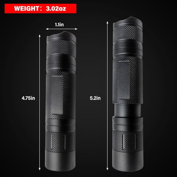 ZANHUA-Red Light Flashlight, Zoomable Single Mode Red LED Flashlights for Astronomy, Aviation, Night Vision