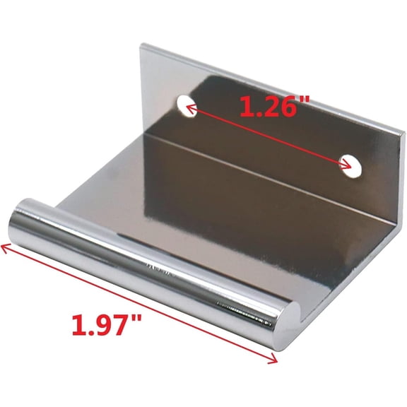 ZANHUA-Rouned Edge Pull Handle for Cabinets, 1.97 Inch Aluminum Alloy Finger Tab Pulls, Concealed Drawer Pull for Kitchen, Dresser, Wardrobe, 1.26 Inch Hole Spacing, 10Pcs Chrome Plated Edge Pulls